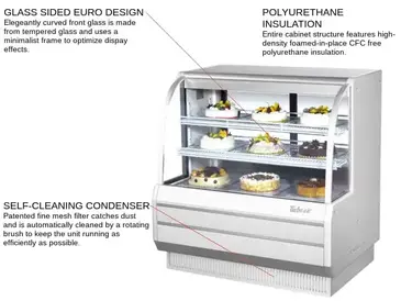 Turbo Air TCGB-48-W(B)-N Display Case, Refrigerated Bakery