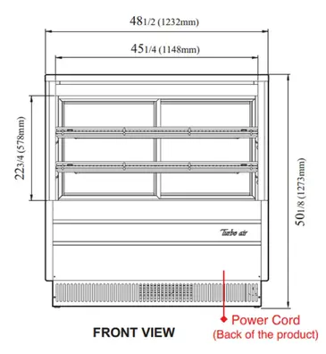 Turbo Air TCGB-48-W(B)-N Display Case, Refrigerated Bakery