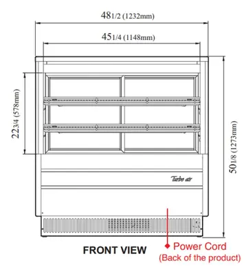 Turbo Air TCGB-48DR-W(B) Display Case, Non-Refrigerated Bakery