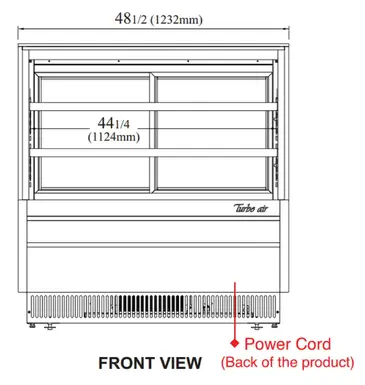 Turbo Air TCGB-48UF-W(B)-N Display Case, Refrigerated