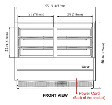 Turbo Air TCGB-60CO-W(B)-N Display Case, Refrigerated Bakery