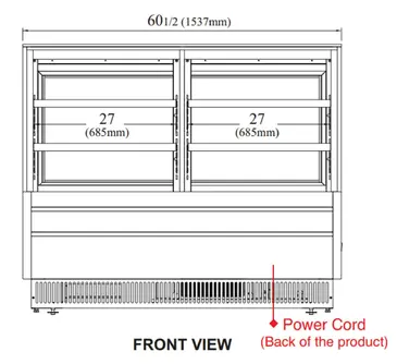 Turbo Air TCGB-60UF-CO-W(B)-N Display Case, Refrigerated