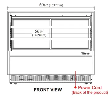 Turbo Air TCGB-60UF-W(B)-N Display Case, Refrigerated