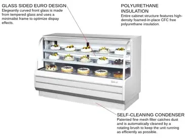 Turbo Air TCGB-72-W(B)-N Display Case, Refrigerated Bakery