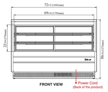 Turbo Air TCGB-72-W(B)-N Display Case, Refrigerated Bakery