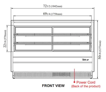 Turbo Air TCGB-72DR-W(B) Display Case, Non-Refrigerated Bakery