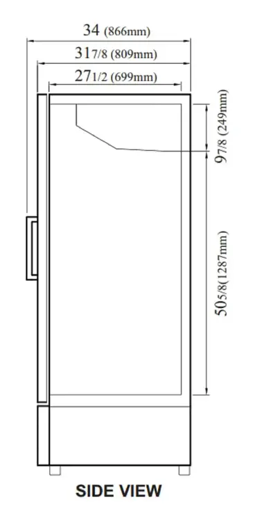 Turbo Air TGF-47SDH-N Freezer, Merchandiser