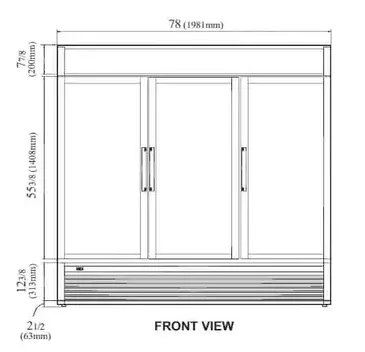 Turbo Air TGF-72SD-N Freezer, Merchandiser