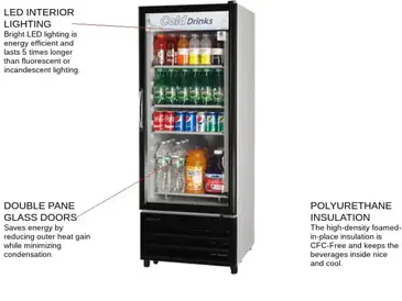 Turbo Air TGM-11RV-N6 Refrigerator, Merchandiser
