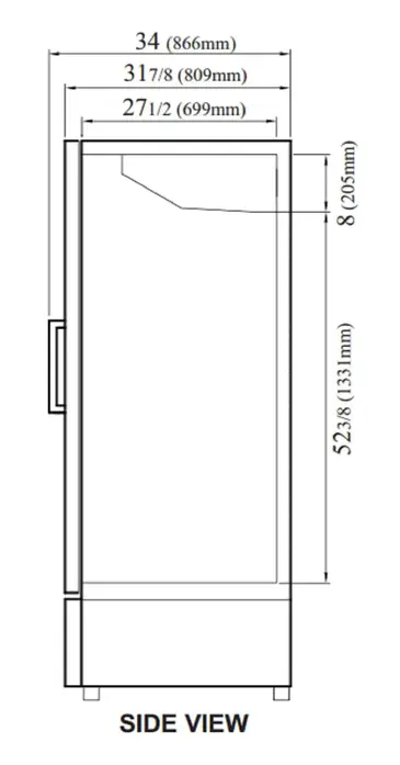 Turbo Air TGM-35SDH-N Refrigerator, Merchandiser