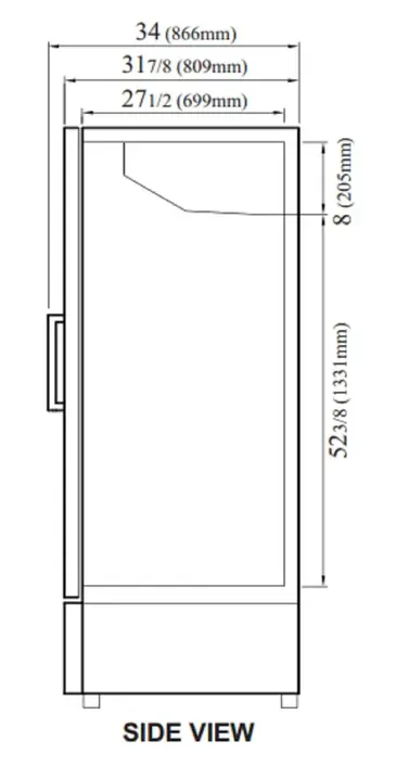 Turbo Air TGM-47SDH-N Refrigerator, Merchandiser