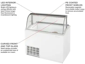 Turbo Air TIDC-47W-N Display Case, Dipping Ice Cream