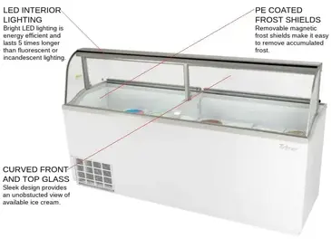 Turbo Air TIDC-91W-N Display Case, Dipping Ice Cream