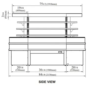 Turbo Air TIOM-36RSRB-N Display Case, Refrigerated, Self-Serve