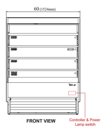 Turbo Air TOM-60DXB-N Merchandiser, Open Refrigerated Display