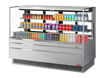 Turbo Air TOM-72L-UFD-S-3S-N Merchandiser, Open Refrigerated Display