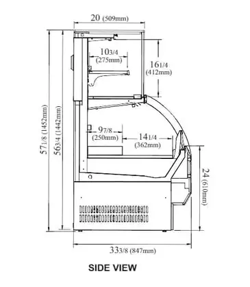 Turbo Air TOM-W-60SB-UF-N Merchandiser, Open Refrigerated Display