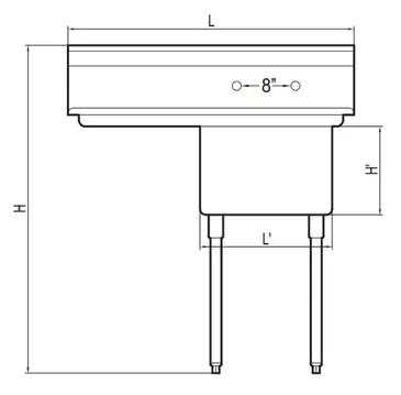 Turbo Air TSB-1-L2 Sink, (1) One Compartment