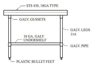 Turbo Air TSE-3072 Equipment Stand, for Countertop Cooking