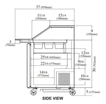 Turbo Air TST-48SD-18-N-SL Refrigerated Counter, Mega Top Sandwich / Salad Un