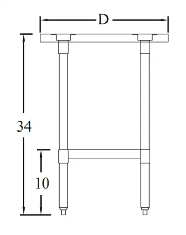 Turbo Air TSW-2448SS Work Table,  40" - 48", Stainless Steel Top