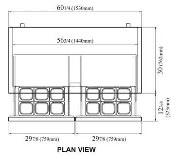 Turbo Air TUR-60SD-D4-N Refrigerator, Undercounter, Reach-In