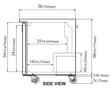 Turbo Air TUR-60SD-N Refrigerator, Undercounter, Reach-In