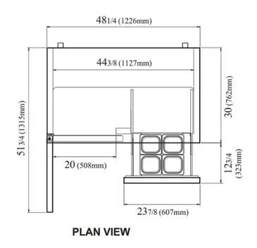 Turbo Air TWR-48SD-D2-N Refrigerated Counter, Work Top