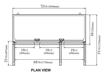 Turbo Air TWR-72SD-N Refrigerated Counter, Work Top