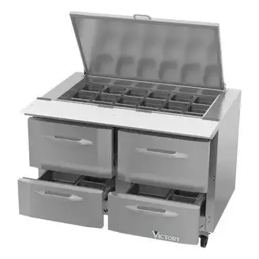 Victory Refrigeration VSPD48HC-18B-4 Refrigerated Counter, Mega Top Sandwich / Salad Un