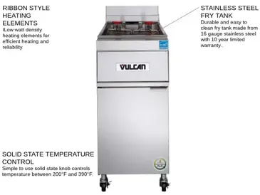 Vulcan 1ER50A Fryer, Electric, Floor Model, Full Pot