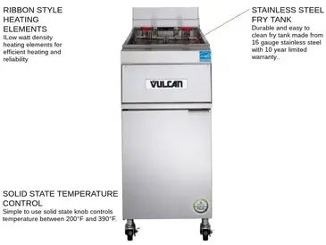 Vulcan 1ER50AF Fryer, Electric, Floor Model, Full Pot