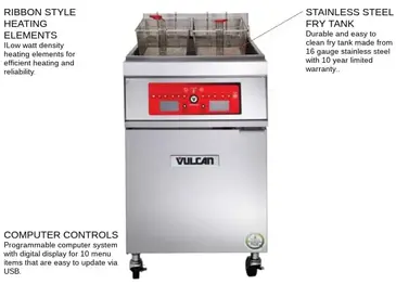 Vulcan 1ER85C Fryer, Electric, Floor Model, Full Pot