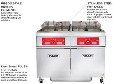 Vulcan 2ER50AF Fryer, Electric, Multiple Battery