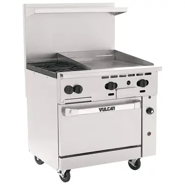 Vulcan 36C-2B24GT Range, 36" Restaurant, Gas