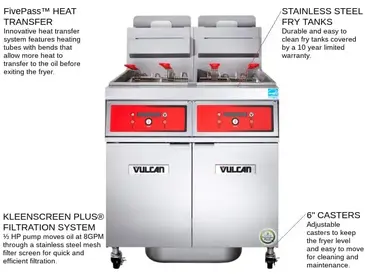 Vulcan 4VK45CF Fryer, Gas, Multiple Battery