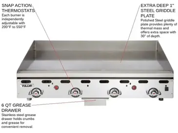 Vulcan MSA24-30 Griddle, Gas, Countertop