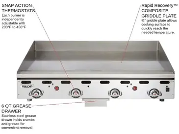 Vulcan MSA36-C0100P Griddle, Gas, Countertop