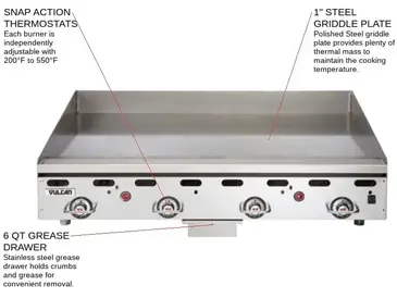 Vulcan MSA60 Griddle, Gas, Countertop