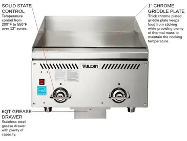 Vulcan VCCG24-AR Griddle, Gas, Countertop