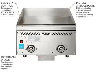 Vulcan VCCG24-AS Griddle, Gas, Countertop