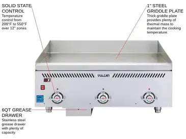 Vulcan VCCG36-IS Griddle, Gas, Countertop