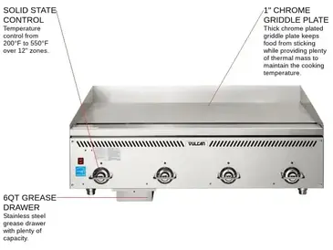 Vulcan VCCG48-AR Griddle, Gas, Countertop