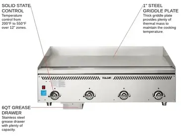 Vulcan VCCG48-IS Griddle, Gas, Countertop