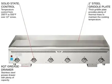 Vulcan VCCG72-AS Griddle, Gas, Countertop