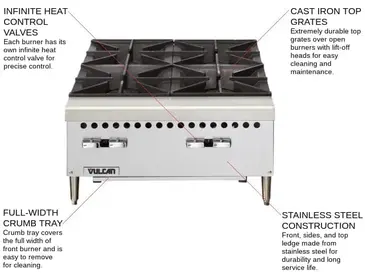 Vulcan VCRH24 Hotplate, Countertop, Gas