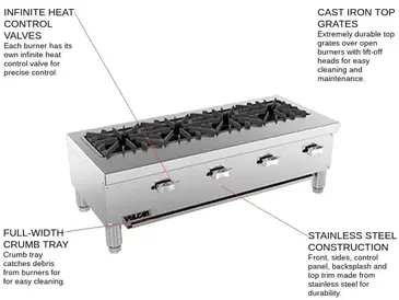 Vulcan VCRR36 Hotplate, Countertop, Gas