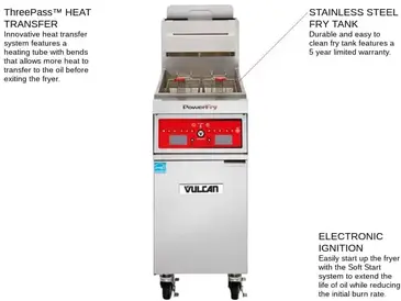 Vulcan VFRY18 Fryer, Gas, Floor Model, Full Pot