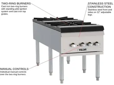 Vulcan VSP200F Range, Stock Pot, Gas