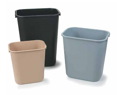 Carlisle Wastebasket, 28 QT, Black, Rectangular, Plastic (Sold Per Each) Carlisle 34292803